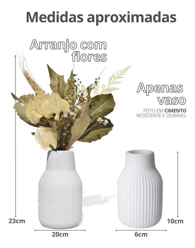D_923476-MLB90453900099_082025-O.jpg Arranjo de Flores Secas em Vaso de Cimento Listrado Retrô