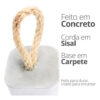 Peso de Porta de Concreto Quadrado Cinza — Kit com 3 Peças
