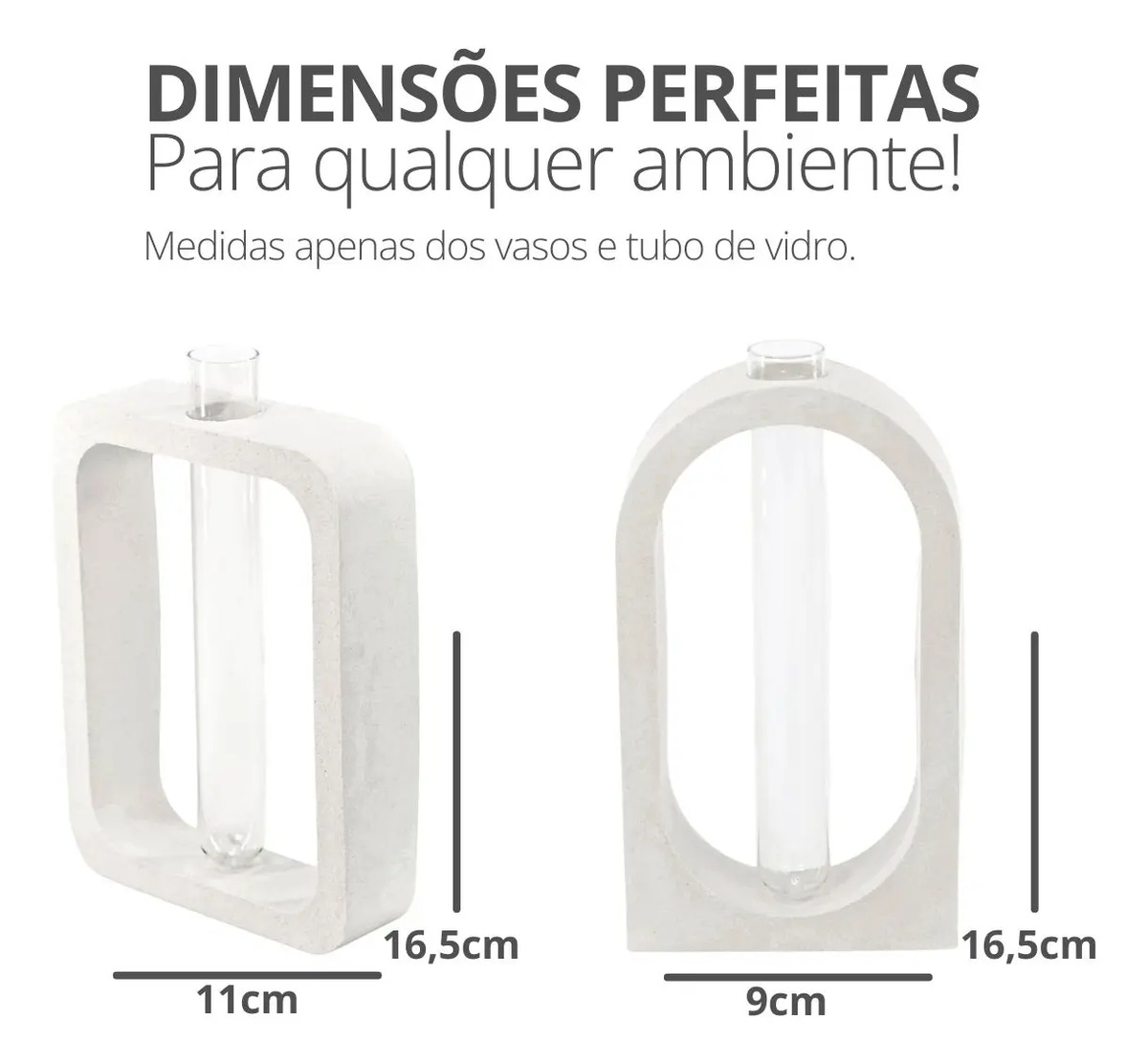 Vasos Decorativos de Cimento Branco Retangular com Janela