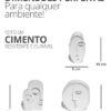 Estatuetas Decorativas Nórdicas em Cimento Branco — Kit 3 Peças