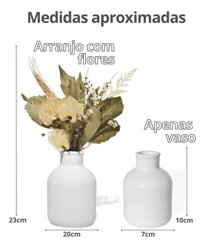 Arranjo de Flores Secas em Vaso de Cimento Estilo Vintage