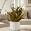 Arranjo de Flores Secas em Vaso de Cimento — Decoração Boho