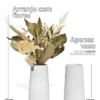 Arranjo de Flores Secas em Vaso de Cimento Garrafa Lisa