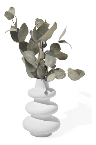 D_959281-MLB91283156057_082025-O-1.jpg Vaso de Mesa Artesanal Flow — Cimento Branco Egípcio