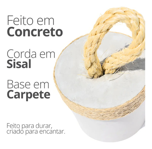 Peso de Porta de Concreto com Alça em Sisal — Acabamento Fosco