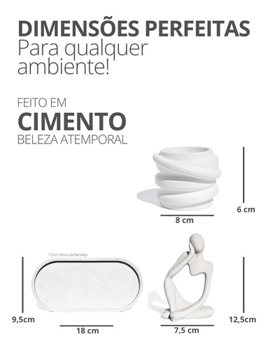 D_962931-MLB110043863366_042026-O.jpg Conjunto Decorativo Pensadora com Vaso e Bandeja em Cimento Branco