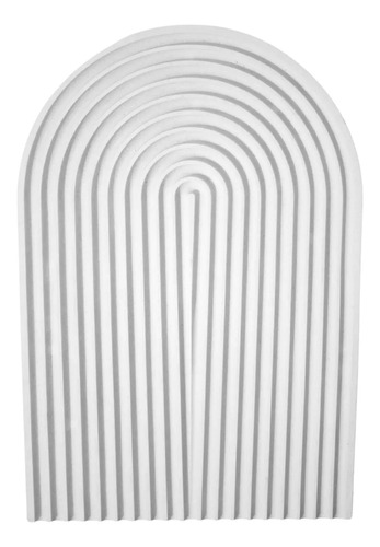 Bandeja Decorativa de Cimento Branco Arco com Listras