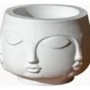 Vaso Decorativo Tarsila Artesanal em Cimento Branco Egípcio