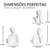 Estatuetas Decorativas Família em Cimento Branco — Jogo com 3 Peças