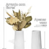 Arranjo de Flores Secas em Vaso de Cimento com Listras