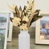 Arranjo de Flores Secas em Vaso de Cimento com Listras