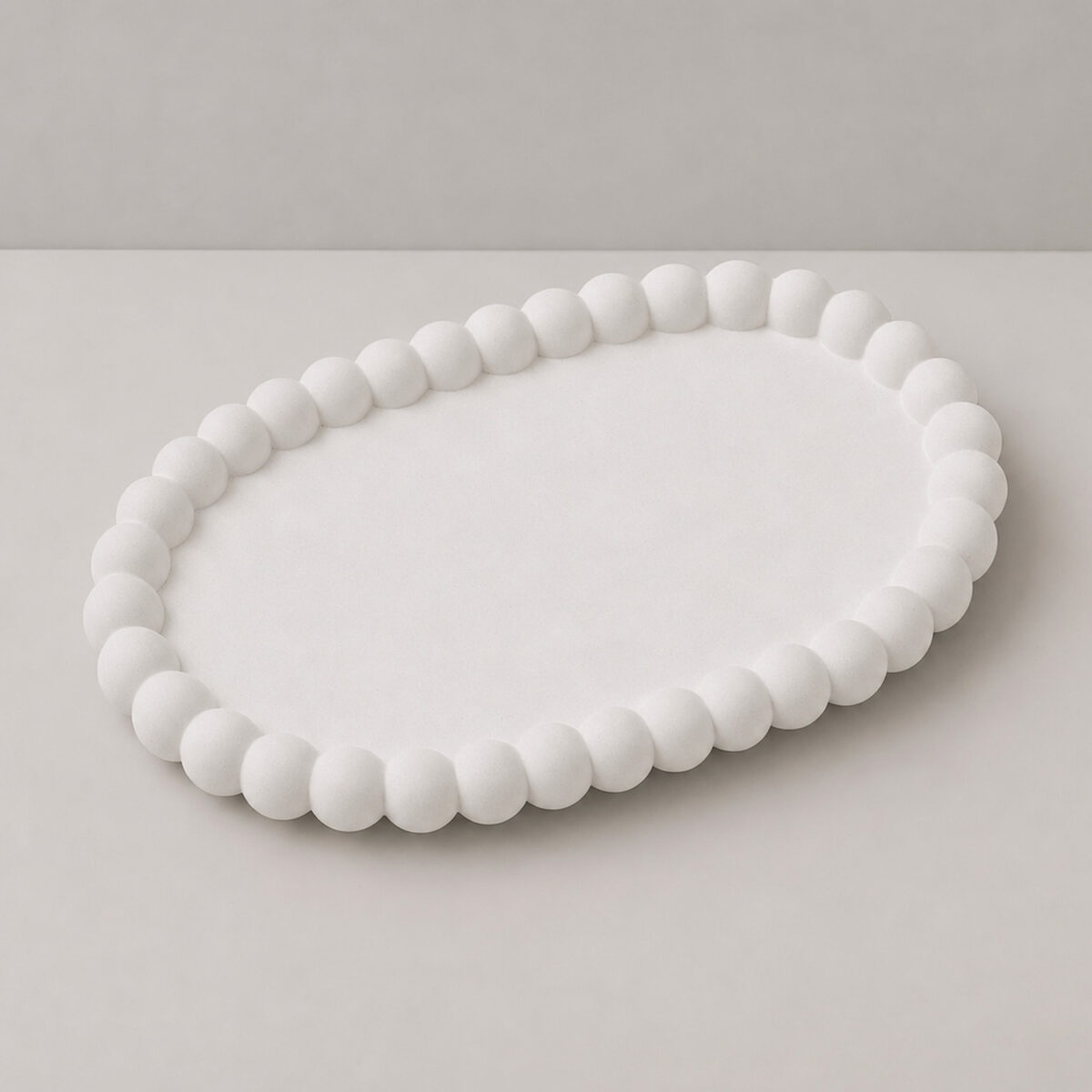 Bandeja Organizadora de Cimento Branco para Lavabo 16x11cm, vista em perspectiva