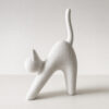 Estatueta Gato Minimalista Branca Impressa em 3D Estatueta Gato Minimalista Branca Impressa em 3D