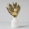 Arranjo de Flores Secas Olivia em Vaso de Cimento Branco - Vintage Listras Arranjo de Flores Secas Olivia em Vaso de Cimento Branco, vaso Vintage Listras, vista de frente
