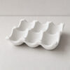 Porta Ovos Decorativo de Cimento Branco para 6 Ovos