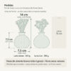 Medidas — Par de Vasos Luna com Arranjos de Flores Secas