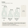 Medidas — Trio de Estatuetas Família em Cimento Branco Egípcio Aleta