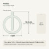 Medidas — Vaso Solitário Decorativo Anel Branco em Vidro Tubo