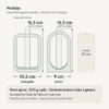 Medidas — Vasos Decorativos de Cimento Branco Retangular com Janela