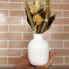 Arranjo de Flores Secas Olivia em Vaso de Cimento Branco - Vintage Listras Foto real de cliente: Arranjo de Flores Secas Olivia em Vaso de Cimento Branco, vaso Vintage Listras