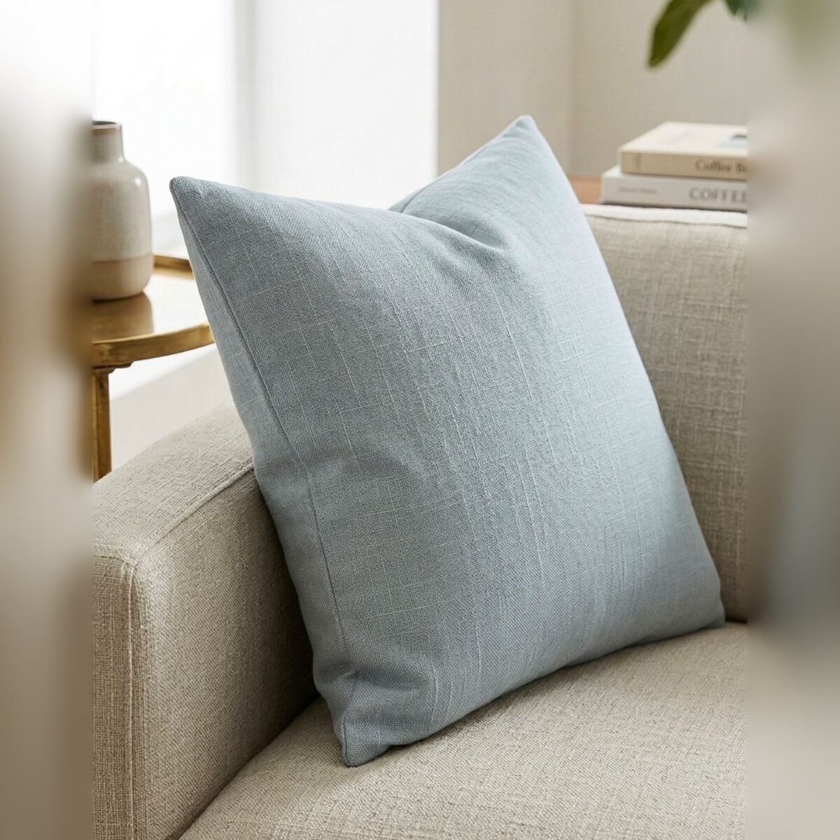 Capa de Almofada 45x45cm Oliveira Aleta Decor Minimalista