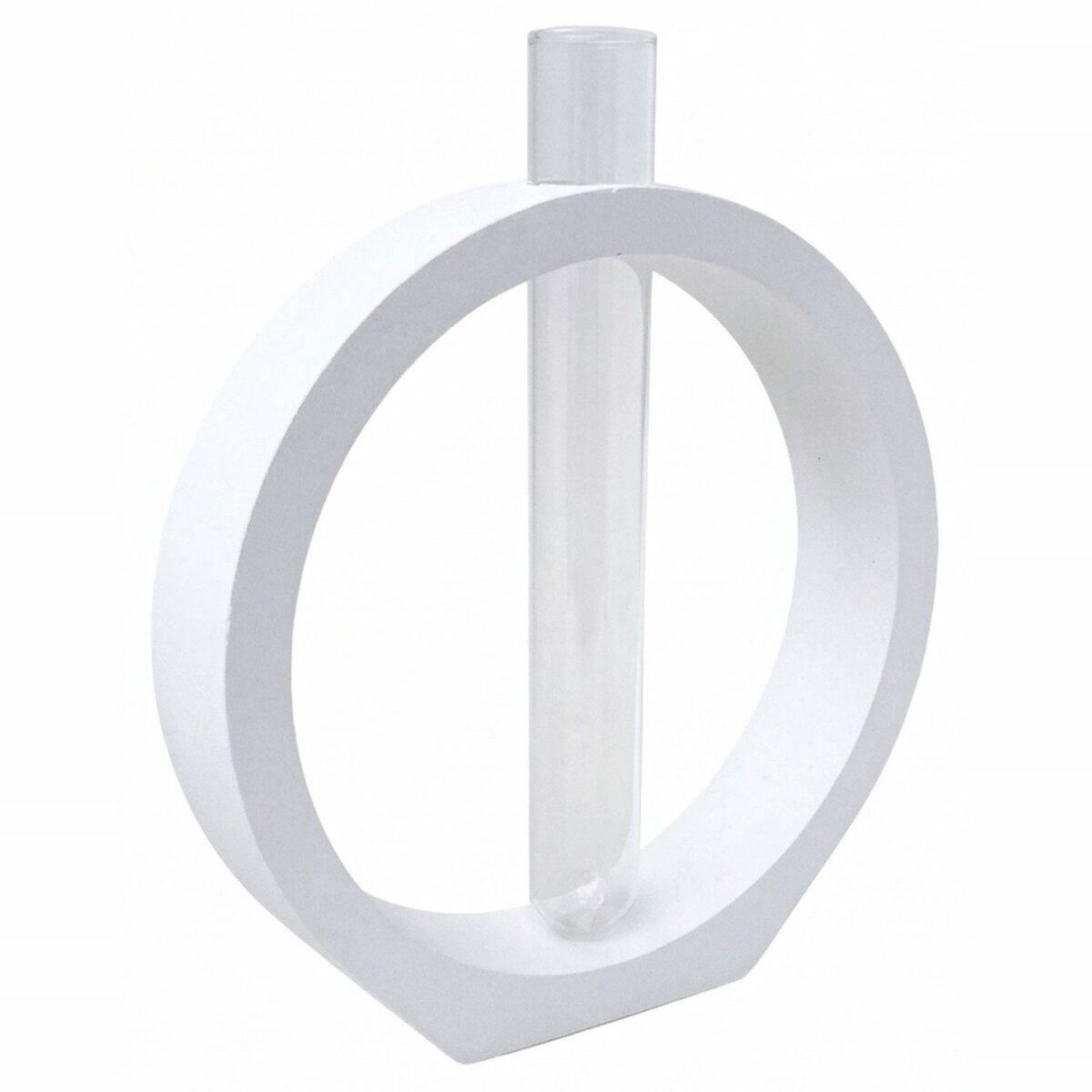 Vaso Decorativo Solitário Argola 16,5cm Artesanal em Cimento