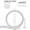 Vaso Decorativo Solitário Argola 16,5cm Artesanal em Cimento