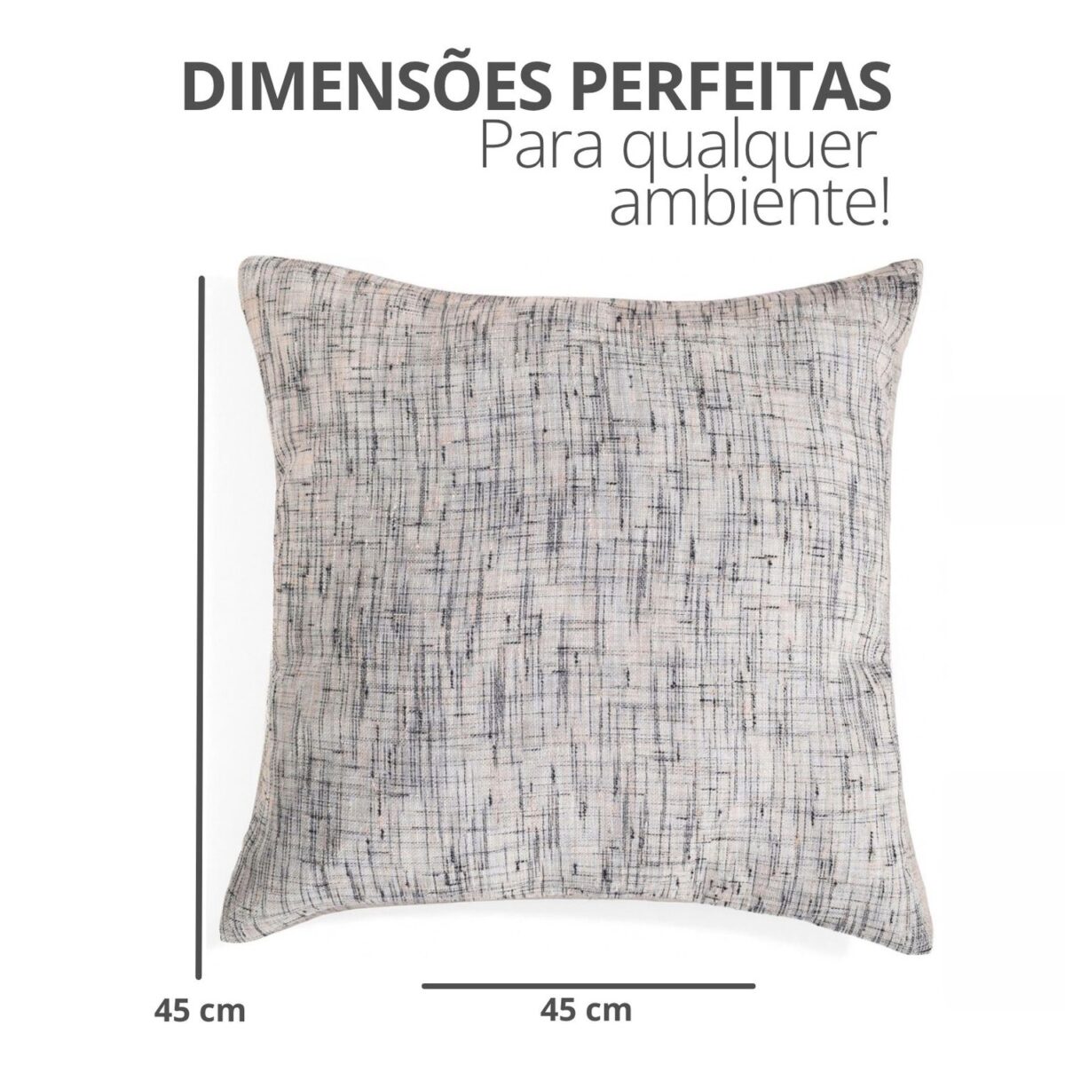 Capa de Almofada 45x45cm Contrastes Aleta Decor Minimalista