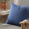 Capa de Almofada 45x45cm Oceano Azul Aleta Decor Minimalista