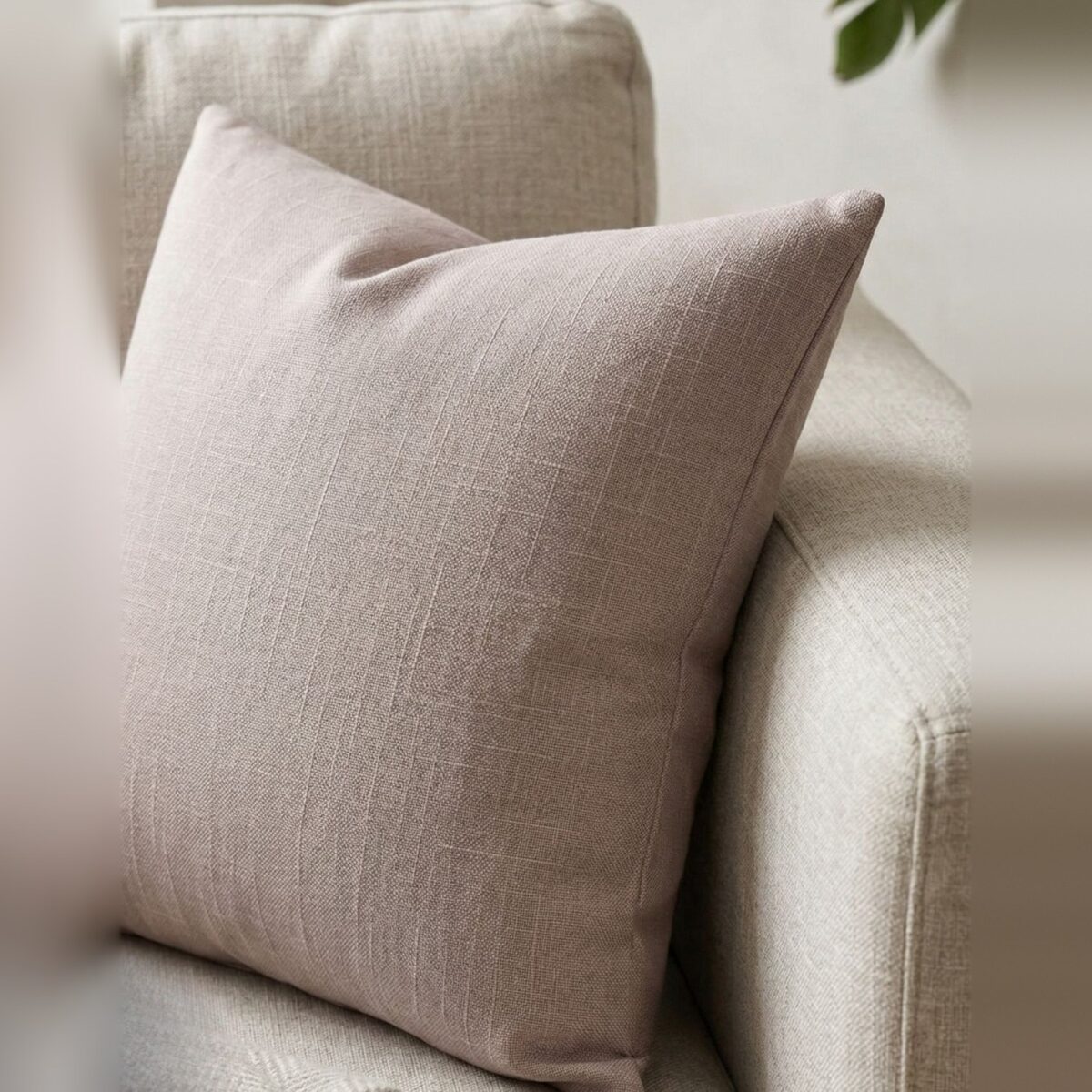 Capa de Almofada 45x45cm Areia Aleta Decor Minimalista