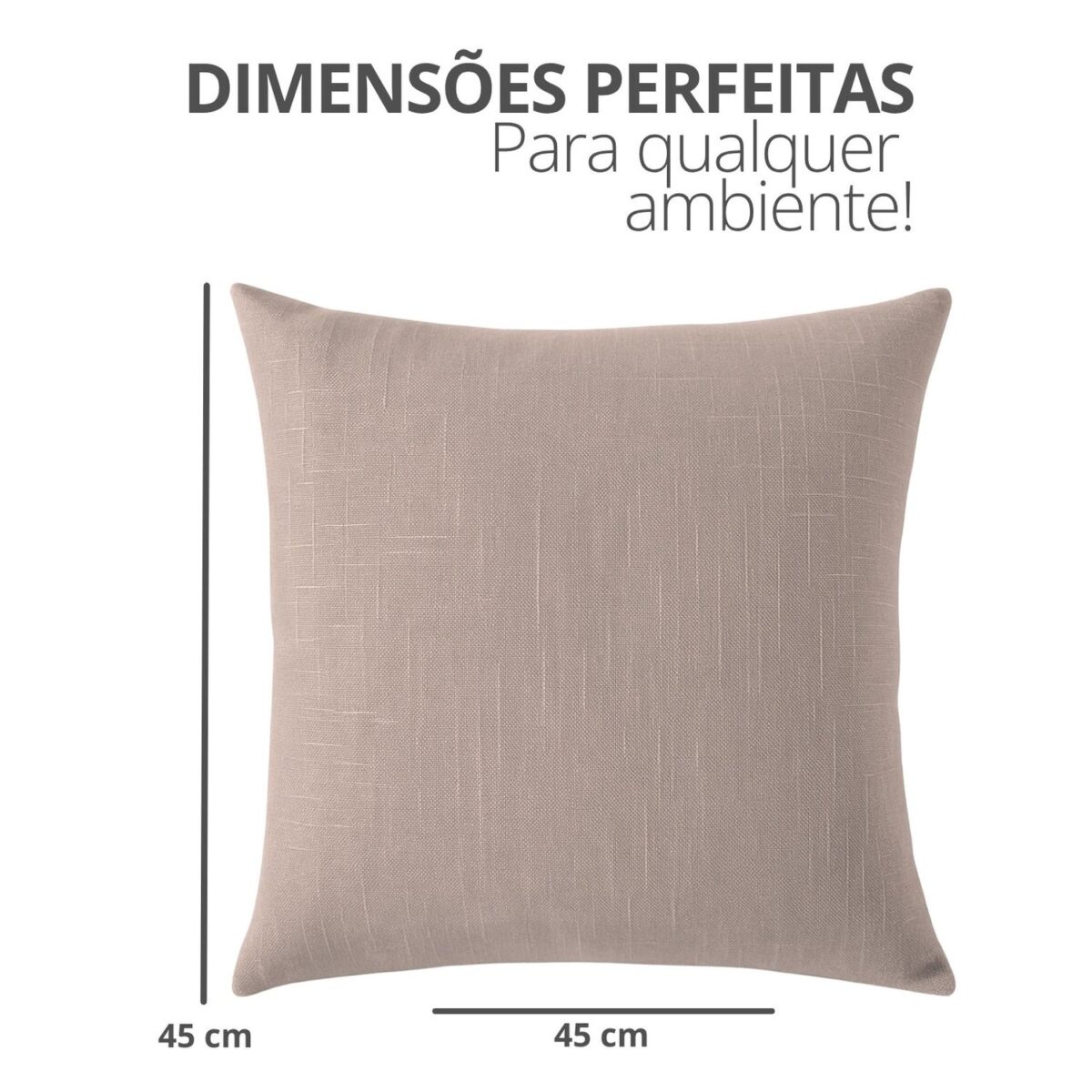 Capa de Almofada 45x45cm Areia Aleta Decor Minimalista