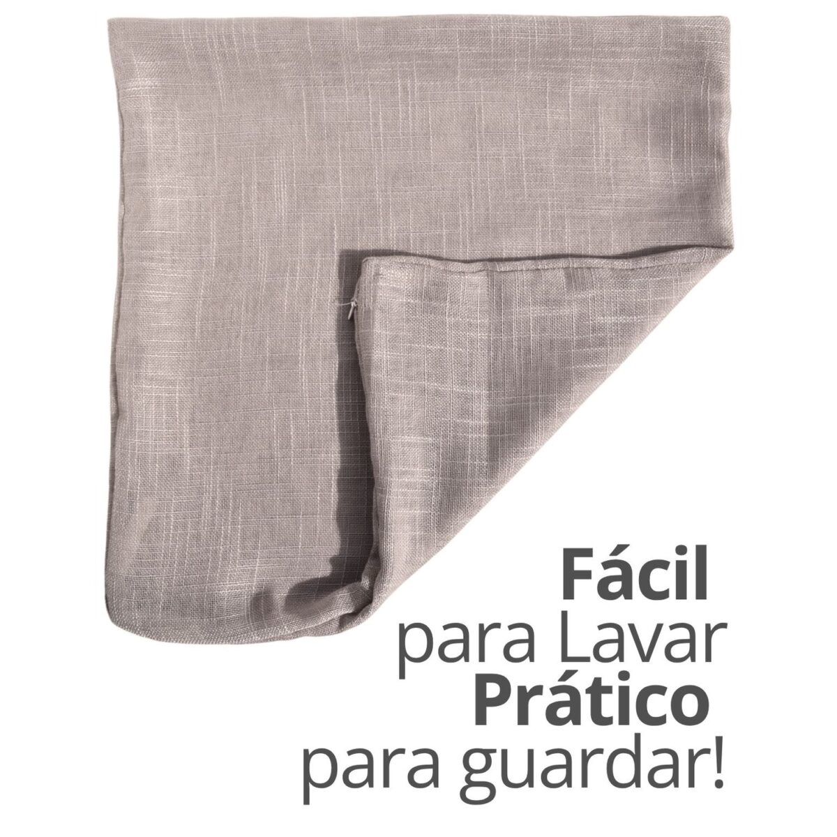 Capa de Almofada 45x45cm Areia Aleta Decor Minimalista