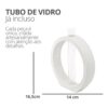 Vaso Solitário Decorativo Anel Branco em Vidro Tubo