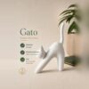Estatueta Gato Minimalista Branca Impressa em 3D Estatueta Gato Minimalista Branca Impressa em 3D