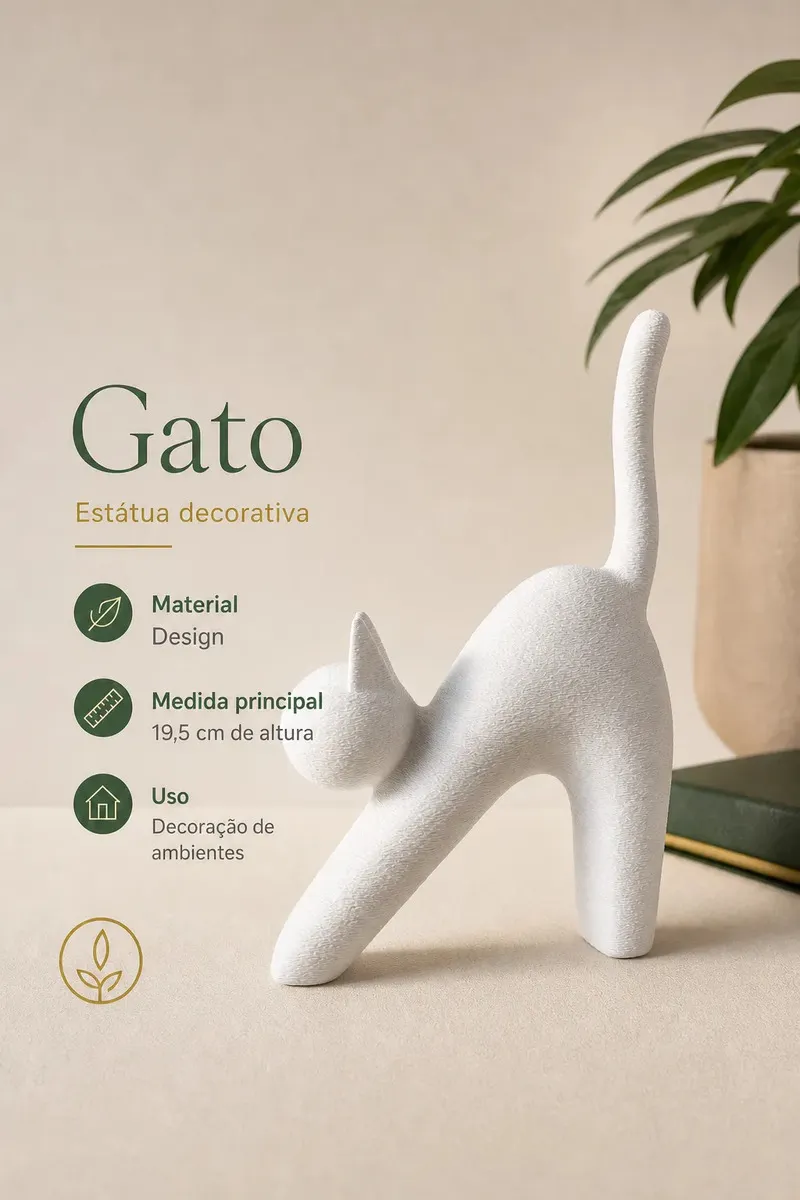 D_621974-MLB112214422686_062026-O Estatueta Gato Minimalista Branca Impressa em 3D