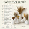 Conjunto Oásis 7 Peças: Vasos com Arranjos de Flores Secas