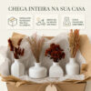 Conjunto Essenza 4 Peças: Vasos com Arranjos de Flores Secas