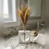 Vaso Cubo Decorativo Branco com Tubo de Vidro Solitário