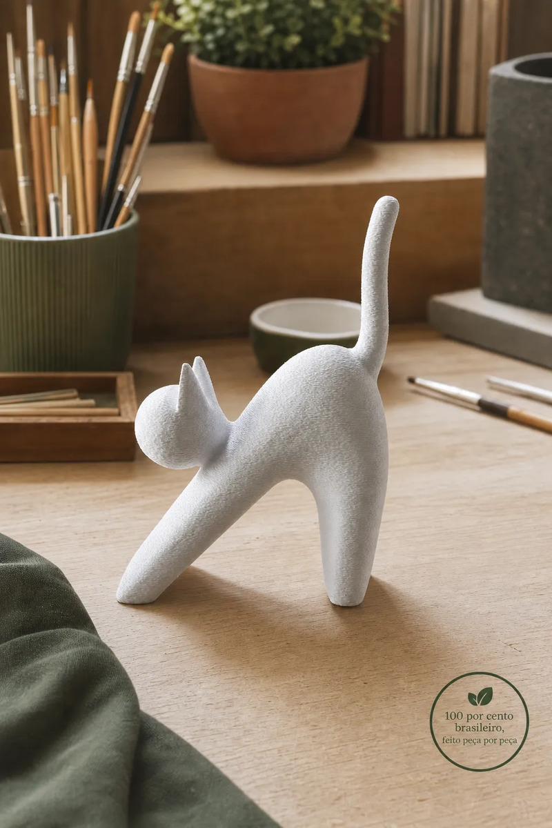 D_737695-MLB113361217641_062026-O Estatueta Gato Minimalista Branca Impressa em 3D