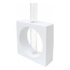 Vaso Cubo Decorativo Branco com Tubo de Vidro Solitário
