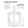 Vaso Cubo Decorativo Branco com Tubo de Vidro Solitário