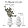 Arranjo de Flores Secas em Vaso Flow 30cm de Cimento