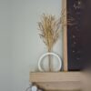 Vaso Solitário Decorativo Anel Branco em Vidro Tubo
