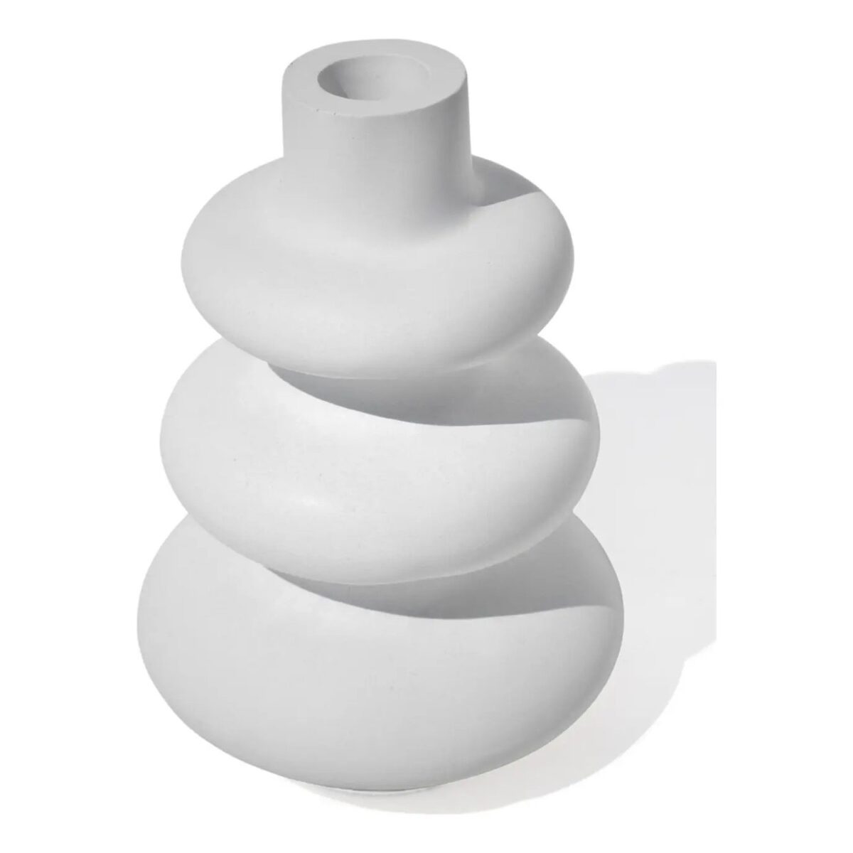 Vaso de Mesa Artesanal Flow — Cimento Branco Egípcio