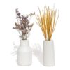 Garrafas Decorativas com Flores Secas em Cimento Branco
