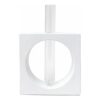 Vaso Cubo Decorativo Branco com Tubo de Vidro Solitário
