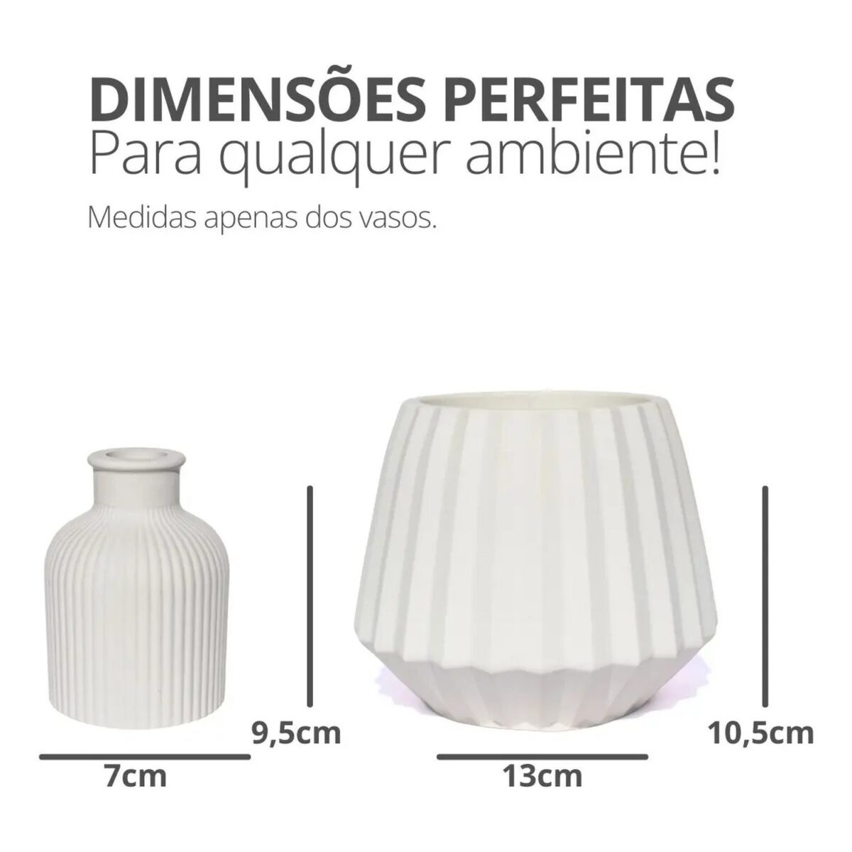 Vaso Decorativo de Cimento Kit com 2 Peças — Diamante e Mini Garrafa
