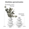 Arranjo de Flores Secas em Vaso Flow 19cm de Cimento