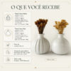 Par de Vasos Luna com Arranjos de Flores Secas