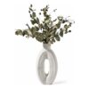 Arranjo de Flores Secas com Eucalipto em Vaso Eclipse Off White